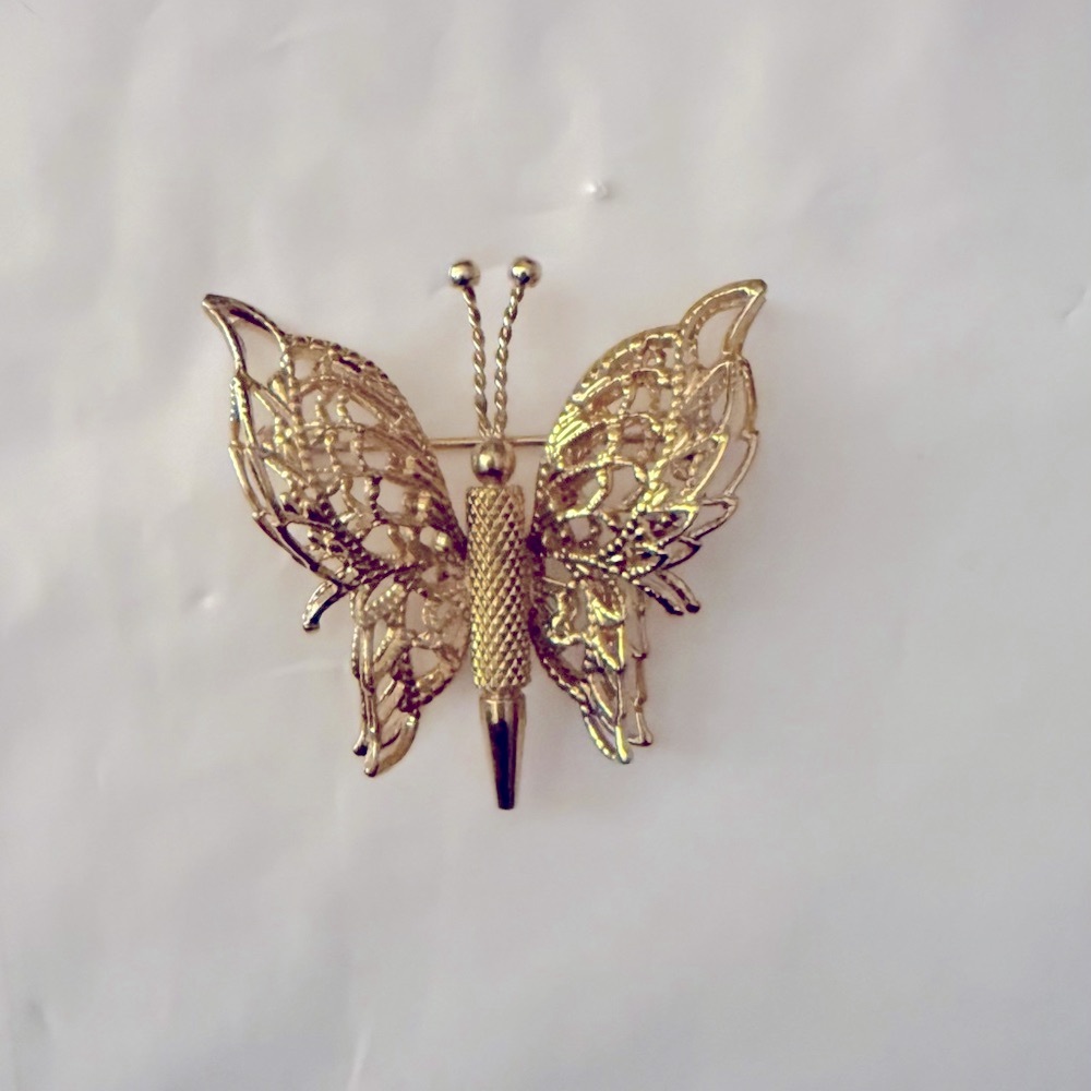 Monet Gold Butterfly Brooch
